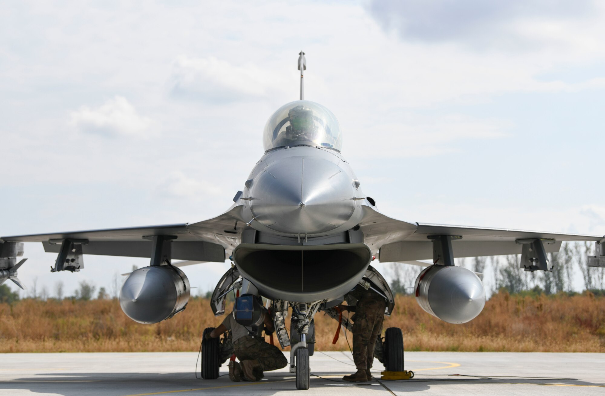 U.S. Air Force Airmen and F-16 Fighting Falcons assigned to the 31st Fighter Wing executed a rapid deployment to conduct “hot pit” refueling and participate in the bilateral training exercise with the Bulgarian Air Force.