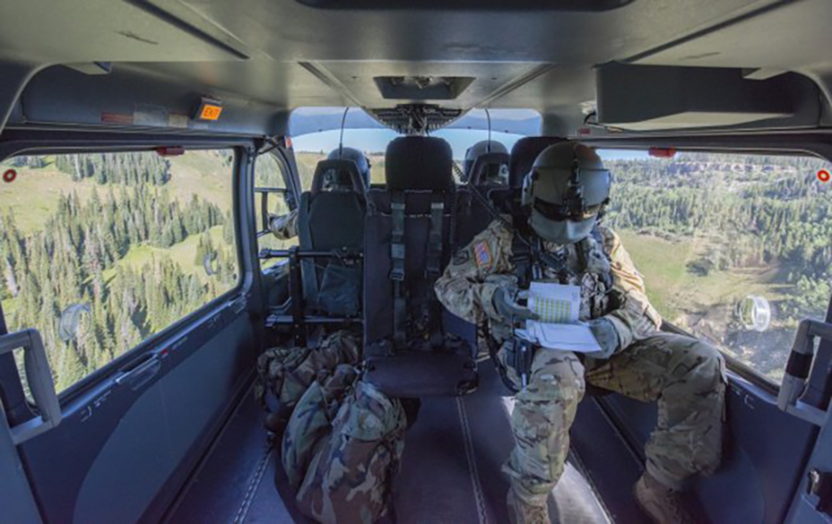 Students take their first flight during weeklong training at the High-Altitude Army National Guard Aviation Training Site in Gypsum, Colo., Aug. 27, 2019. HAATS instructs about 350 students per year across the U.S. military as well as from foreign militaries. It is mainly run by Colorado Army National Guard Soldiers.