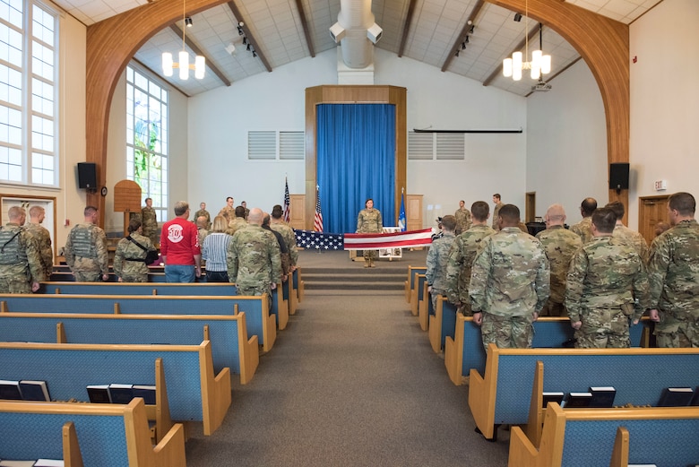The 366th Security Forces Squadron military working dog handlers held a ceremony to comemorate MWD Alf V198 September 26, 2019, at Mountain Home Air Force Base, Idaho. Alf served for six years in the United States Air Force and during that time achieved great accomplishments in support of the United States of America. (U.S Air Force photo by Senior Airman Tyrell Hall)