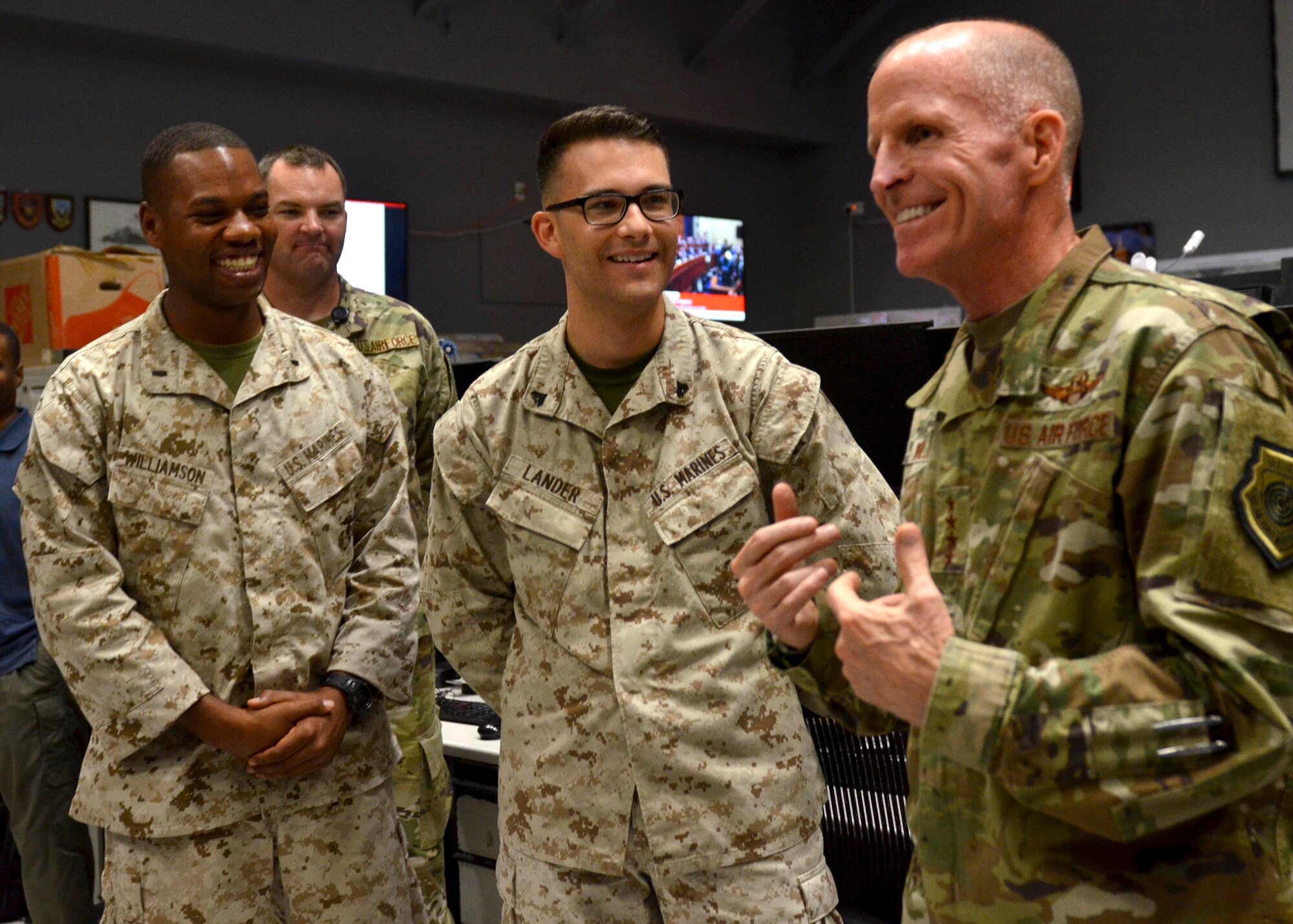Gen. Wilson speaks talks to U.S. service members.