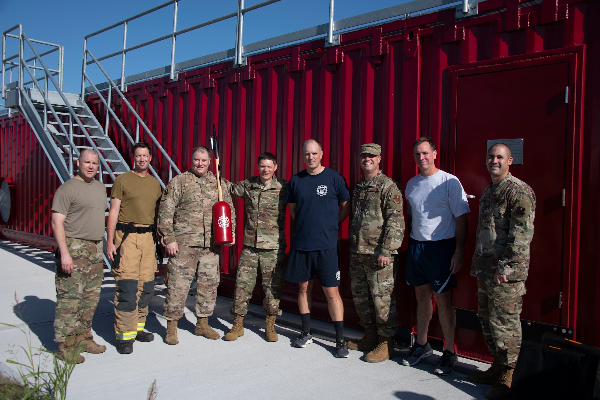 The competitors of the Group Commander and Superintendents Challenge pose for a final photo, Sept. 27, 2019, at Altus AFB, Okla.