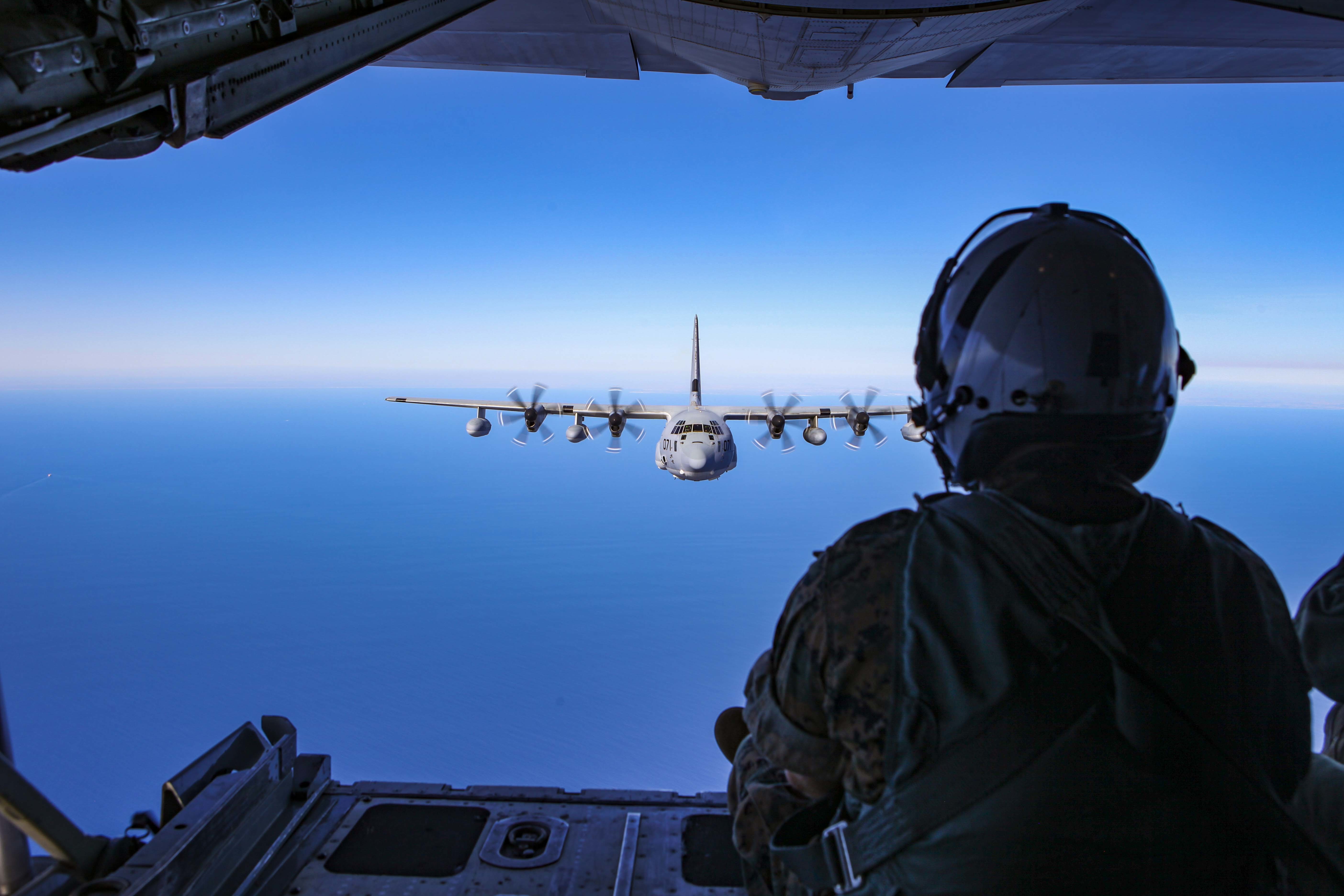 SPMAGTF CR AF ACE executes aerial refueling