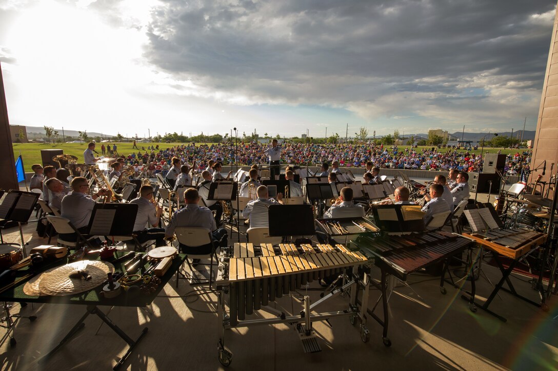 The United States Academy Band performed for enthusiastic audiences across Colorado on its July summer tour in 2018 including this crowd in Grand Junction. (U.S. Air Force Photo/SSgt. Christopher Frierdich)