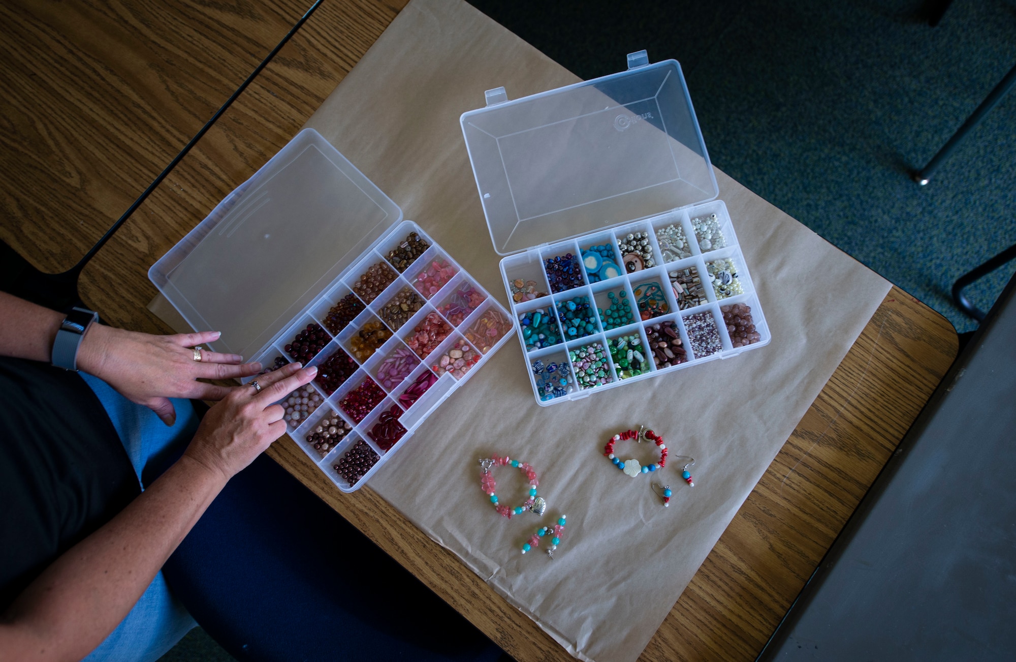 Vikki Dalton, 325th Force Support Squadron Arts and Crafts Center manager, stands at the front desk of the Arts and Crafts Center on Tyndall Air Force Base, Fla., Sept. 24, 2019. The Arts and Crafts Center offers a wide varies of personalized items and crafty classes. (U.S. Air Force photo by Airman 1st Class Bailee A. Darbasie)