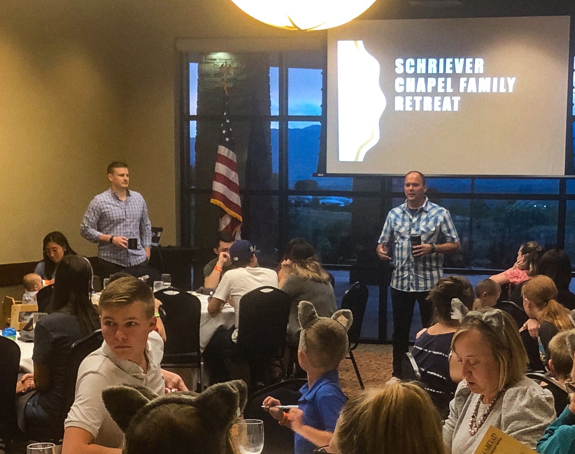 Capt. Ronald Lawrence, 50th Space Wing chaplain, addresses Schriever families during a Schriever chaplain’s office hosted retreat in Colorado Springs, Colorado, Sept. 27-28, 2019. During the two-day event families connected while participating in different chaplain-led activities. (U.S. Air Force courtesy photo)