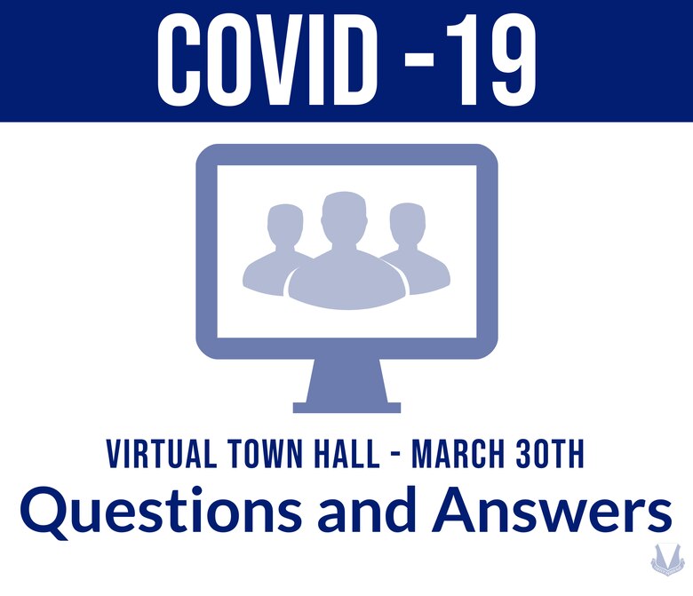Graphic advertising Virtual Town Hall, March 30