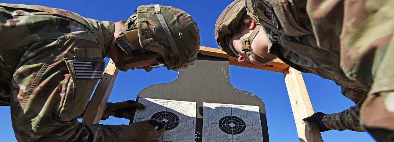 U.S. Army Paratroopers assigned to the 173rd Airborne Brigade check target for accuracy during weapons qualification at Cao Malnisio Range, Pordenone, Italy, Jan. 22, 2020. The 173rd Airborne Brigade is the U.S. Army Contingency Response Force in Europe, capable of projecting ready forces anywhere in the U.S. European, Africa or Central Commands' areas of responsibility.(