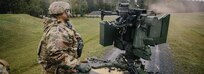 U.S. Army paratroopers assigned to Alpha Company, 54th Brigade Engineer Battalion, 173rd Airborne Brigade fire an M249 Squad Automatic Weapon using the Common Remotely Operated Weapon Station (CROWS) in Grafenwoehr Training Area during Saber Junction 2019. (U.S. Army photo by Spc. Ryan Lucas)