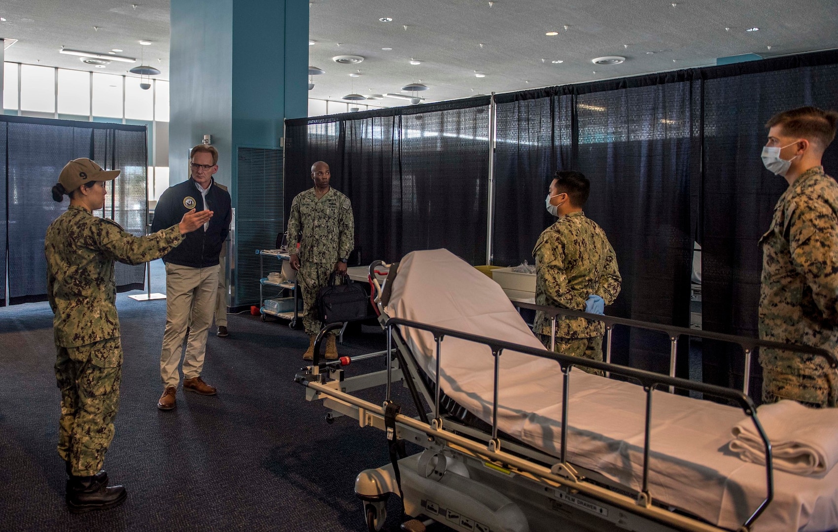 Acting Secretary Modly Visits USNS Mercy in Los Angeles