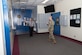 Col. Matthew Higer, 412th Test Wing Commander, tours the Ridley Mission Control Center on Edwards Air Force Base, California, March 31. Higer toured the facility to see the expanded sanitation procedures recently put in place to help stem the coronavirus COVID-19 outbreak. (Air Force photo by Ethan Wagner)