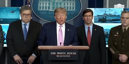Screenshot of White House Press Briefing, April 1, 2020.