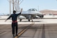 An F-16 Fighting Falcon assigned to the 416th Fight Test Squadron taxis after returning a from a test support mission at Edwards Air Force Base, California, April 1. (Air Force photo by Kyle Brasier)