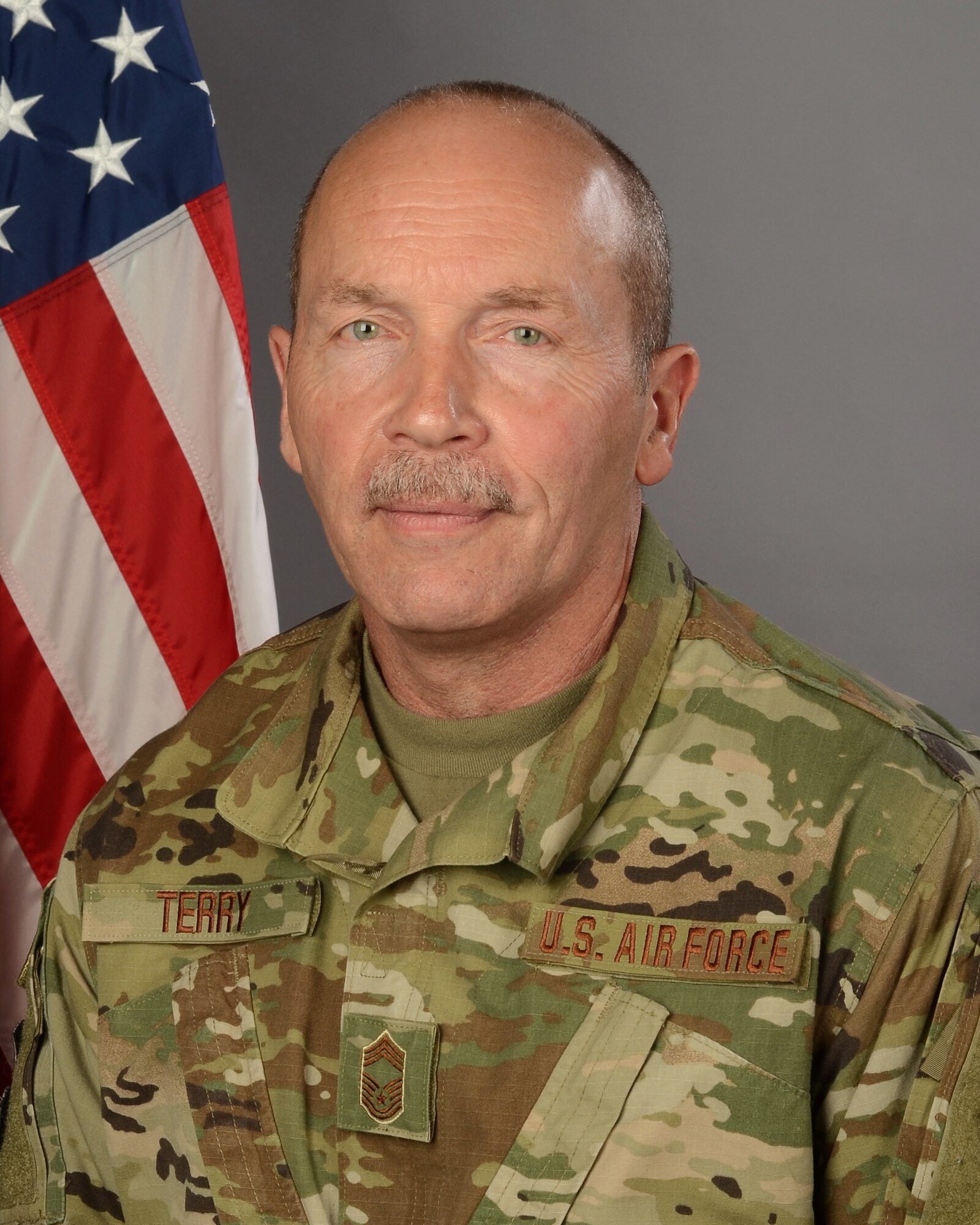 Portrait of U.S. Air Force Chief Master Sgt. Anthony Terry, assigned to the 169th Maintenance Group, March 12, 2020.