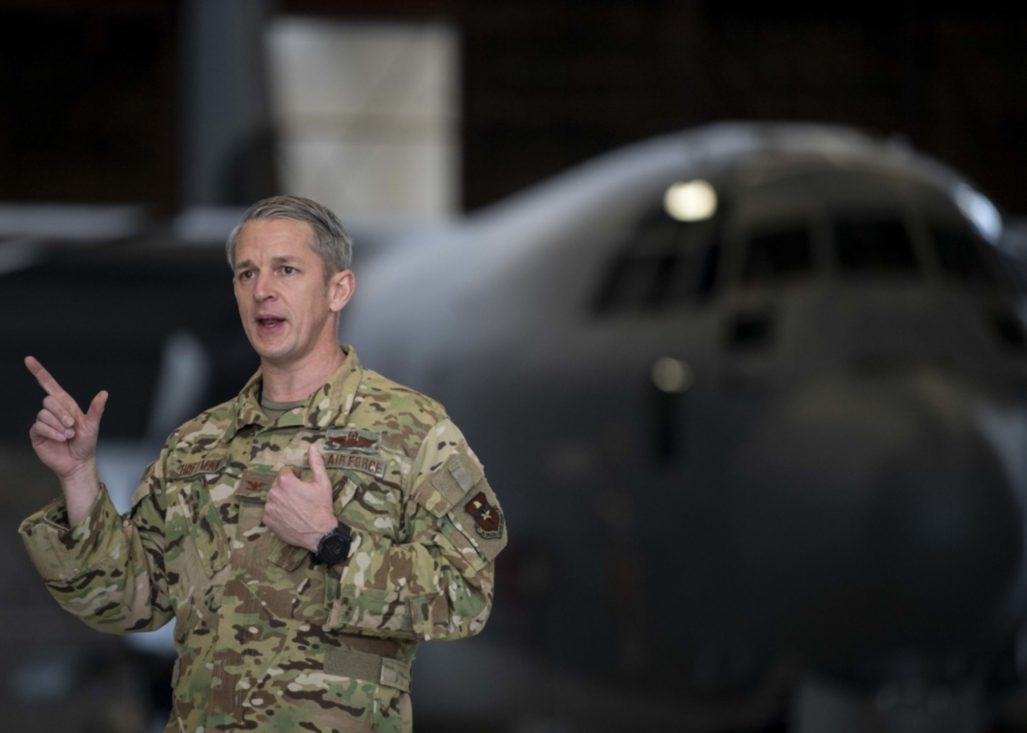U.S. Air Force Col. Justin Hoffman, 58th Special Operations Wing commander speaks