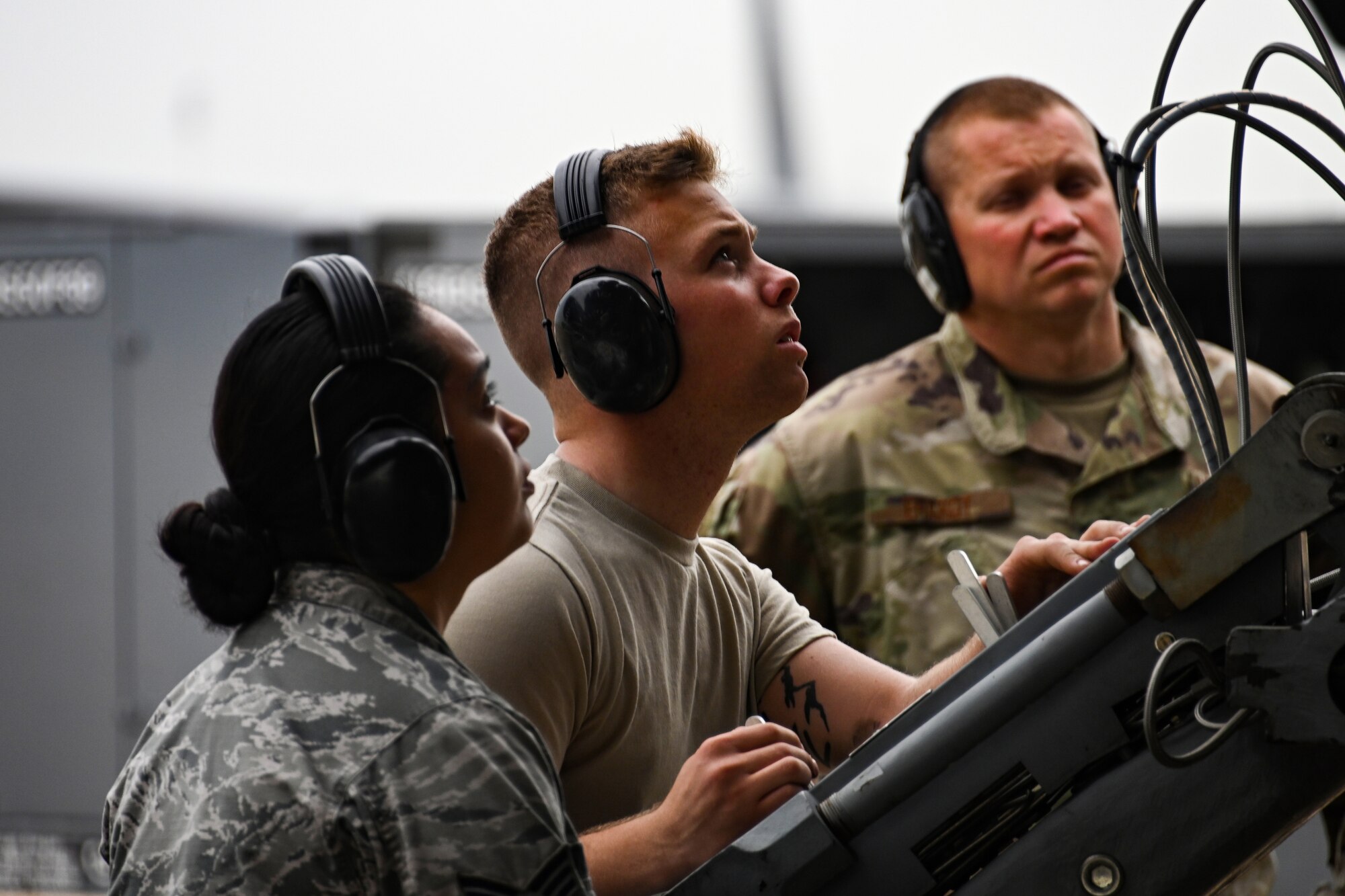Photo of Airman working on flight line