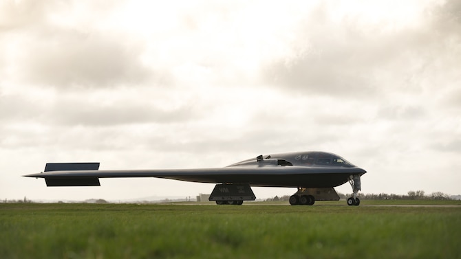 A B-2 Spirit prepares to take off