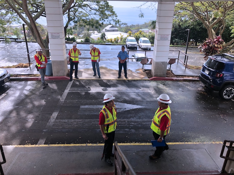 The U S. Army Corps of Engineers, Honolulu District team conducted five site assessments at various locations on the island of Hawaii for potential conversion to alternate care facilities in response to COVID-19. Honolulu District is assisting the state and FEMA’s efforts with initial facility assessments at Hawaii locations.  (U.S. Army Corps of Engineers -Honolulu District photo by Meg Ryan)