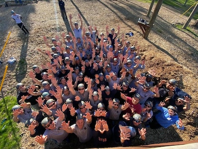 Master Sgt. Cary Ann Thomas, 628th Contracting Squadron contingency cell section chief, poses with classmates in Petaluma, California, February 2020.