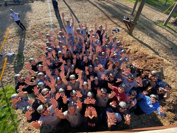 Master Sgt. Cary Ann Thomas, 628th Contracting Squadron contingency cell section chief, poses with classmates in Petaluma, California, February 2020.