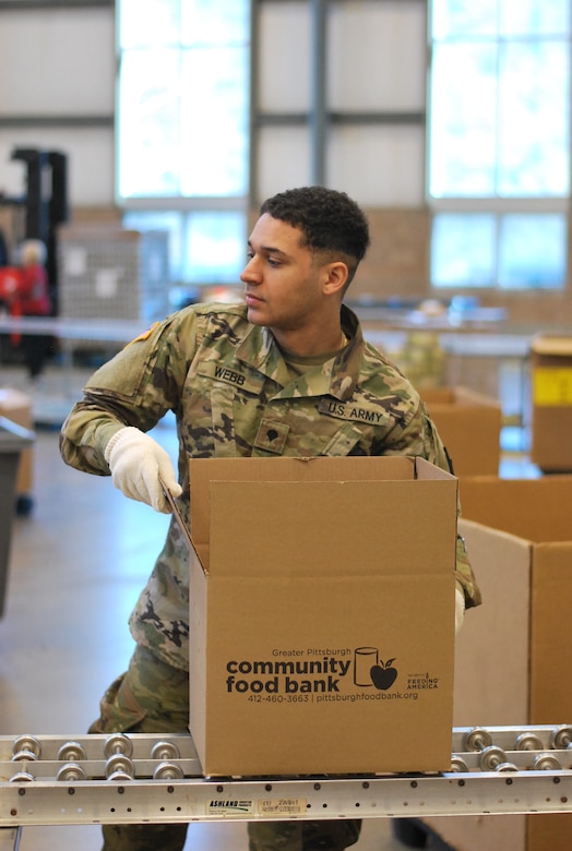 Seventeen Pennsylvania National Guard members were activated by the Pennsylvania Emergency Management Agency on Thursday, April 2 to support a food bank in Pittsburgh.