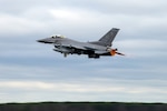 A U.S. Air Force F-16C Fighting Falcon takes off April 1, 2020, at the 177th Fighter Wing, Egg Harbor Township, N.J. The 177th FW continued flying to maintain worldwide combat-readiness and homeland defense during the COVID-19 pandemic.