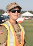 U.S. Army Spc. Alexandra Townsend, a Soldier in Bravo Company of the 53rd Brigade Support Battalion, Florida National Guard, working on the COVID-19 community-based testing site in West Palm Beach, Fla., April 4, 2020. Townsend works as a uniformed technician and electronics mechanic while she’s a civilian.