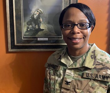 Col. Lavetta Bennet is the chief of staff of the Michigan Army National Guard, shown in Lansing, Mich., April 5, 2020.