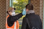 Among the many safety and health initiatives at Norfolk Naval Shipyard to protect employee safety and health during the COVID-19 pandemic, random health measures such as temperature screening have been implemented.