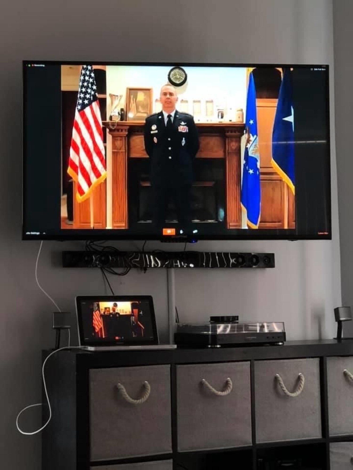 Photo of Brig. Gen. Murphy's virtual promotion.