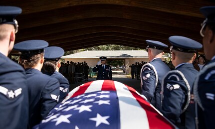 Honor Guard salutes during graduation