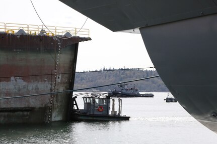 USS Carl Vinson (CVN 70) departed Dry Dock 6 April 6, 2020, after spending 14 months undergoing a Docking Planned Incremental Availability period at Puget Sound Naval Shipyard & Intermediate Maintenance Facility.