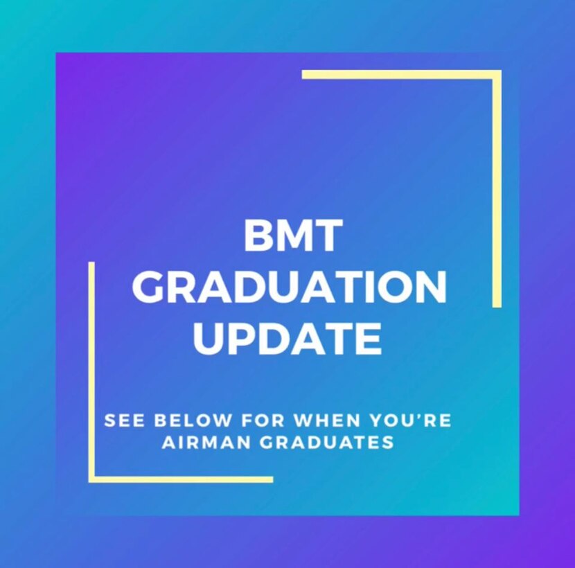 To fully maximize training effectiveness and space utilization to mitigate COVID-19, the USAF Basic Military Training will accelerate Basic Military Training (BMT) from eight and half weeks to seven weeks of training according to Col Newsom, the Commander of Basic Military Training.