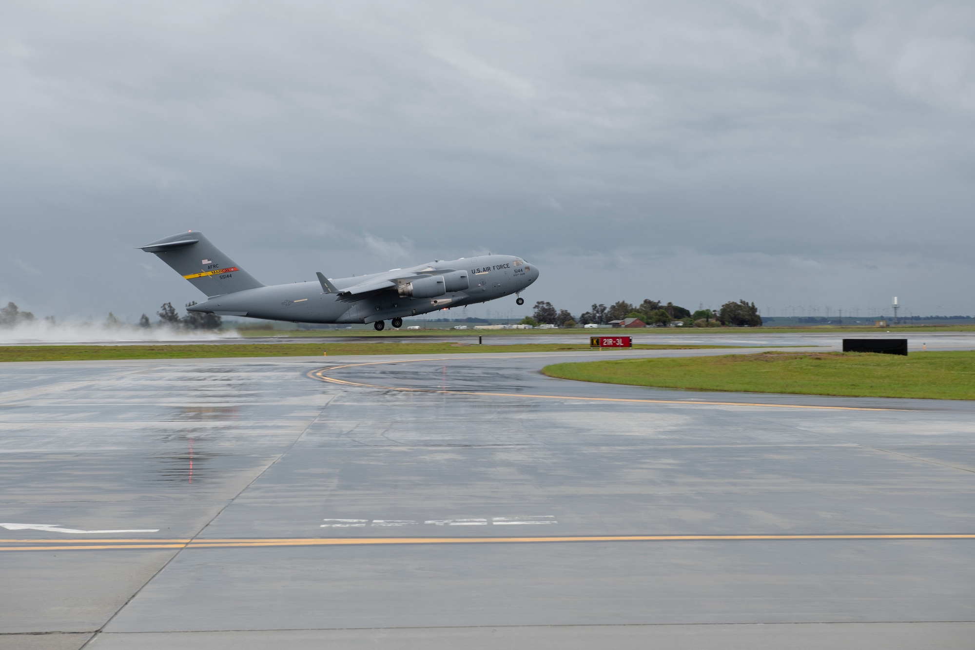 C-17 taking off.