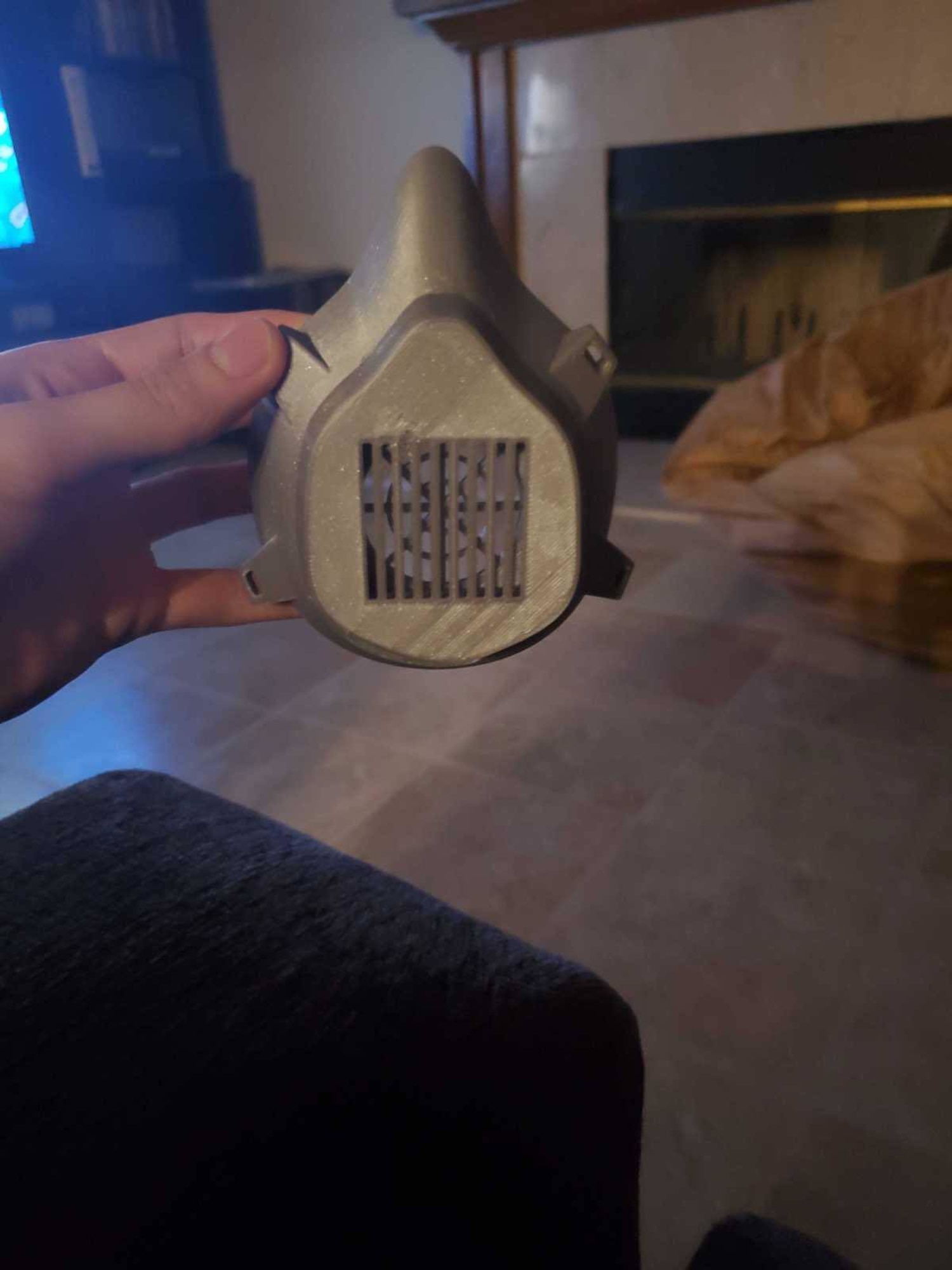 Here is a prototype of a 3D-printed, protective face mask that the 60th Air Mobility Wing Phoenix Spark innovation cell at Travis Air Force Base, California, designed. The Phoenix Spark team has been working with other base organizations, the 60th Aerospace Medicine Squadron bioenvironmental engineering flight and the 60th Maintenance Squadron fabrication flight, since the beginning of March to deliver innovation personal protective equipment to Airmen amidst COVID-19. (courtesy photo)