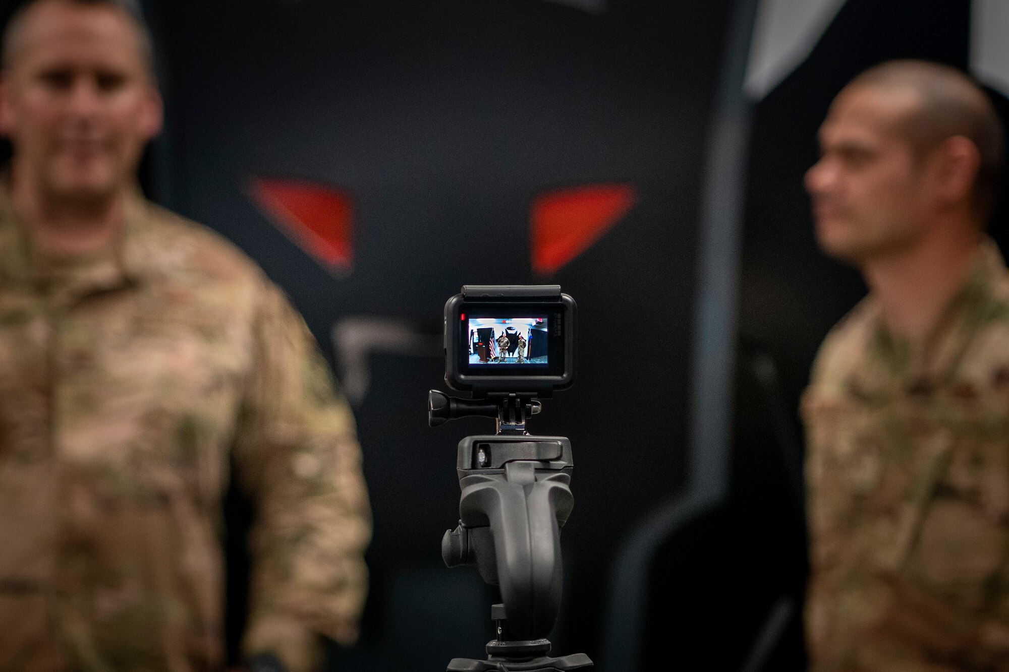 Photo of Colonel Wade talking to GoPro camera