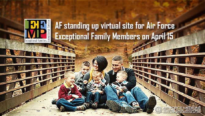 The Air Force is providing additional support to Airmen with exceptional family members during the COVID-19 pandemic. Beginning April 15, Exceptional Family Member Program families can initiate their Family Member Travel Screening package online. (U.S. Air Force graphic)