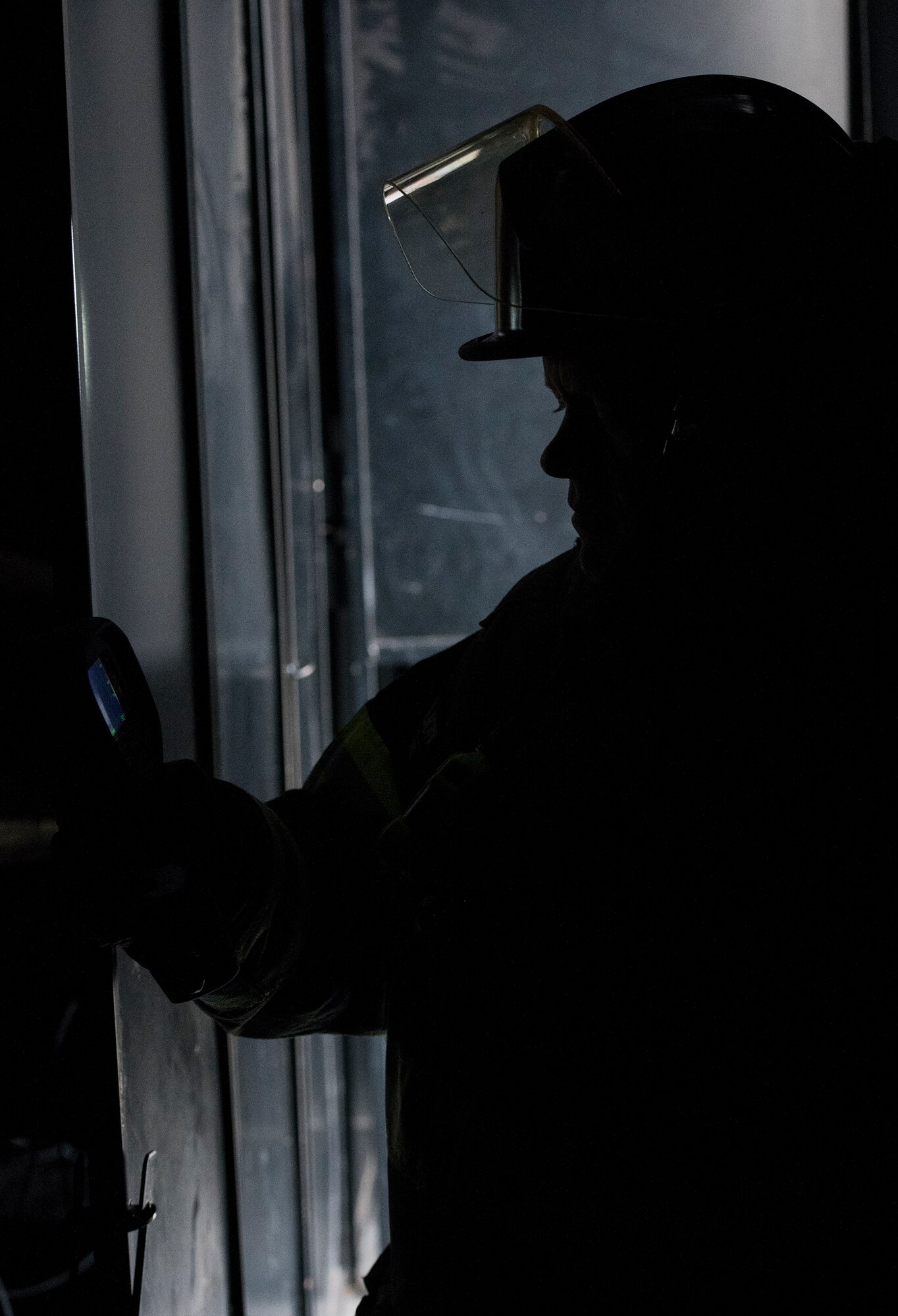 Firefighters with the 423rd Civil Engineer Squadron train on a confined spaces trainer at RAF Alconbury, England on March 30, 2020. This type of training helps the firefighters maintain readiness and stay proficient in their craft. (U.S. Air Force photo by Master Sgt. Brian Kimball)