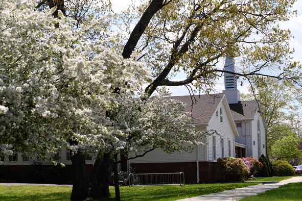 The Hanscom chaplain corps is using virtual worship services to connect with parishioners while maintaining physical distancing. Personnel can use social media to watch and interact with recorded and live sermons. (U.S. Air Force photo by Mark Herlihy)