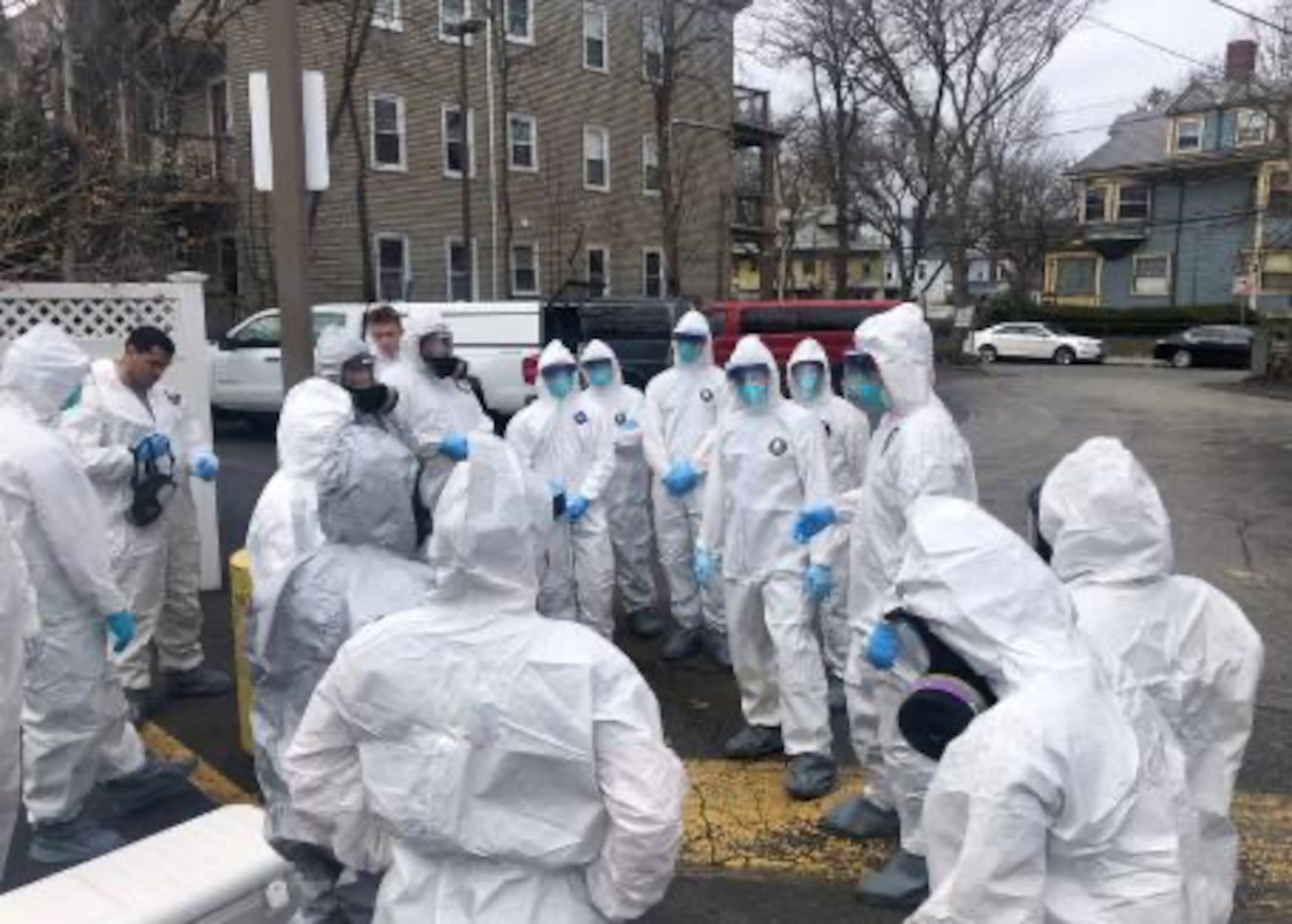 A group of aerospace medical technicians and a medical administrator from the 104th Medical Group spent the last week moving throughout Massachusetts administering tests for COVID-19, sometimes at four locations per day. (Courtesy Photo)