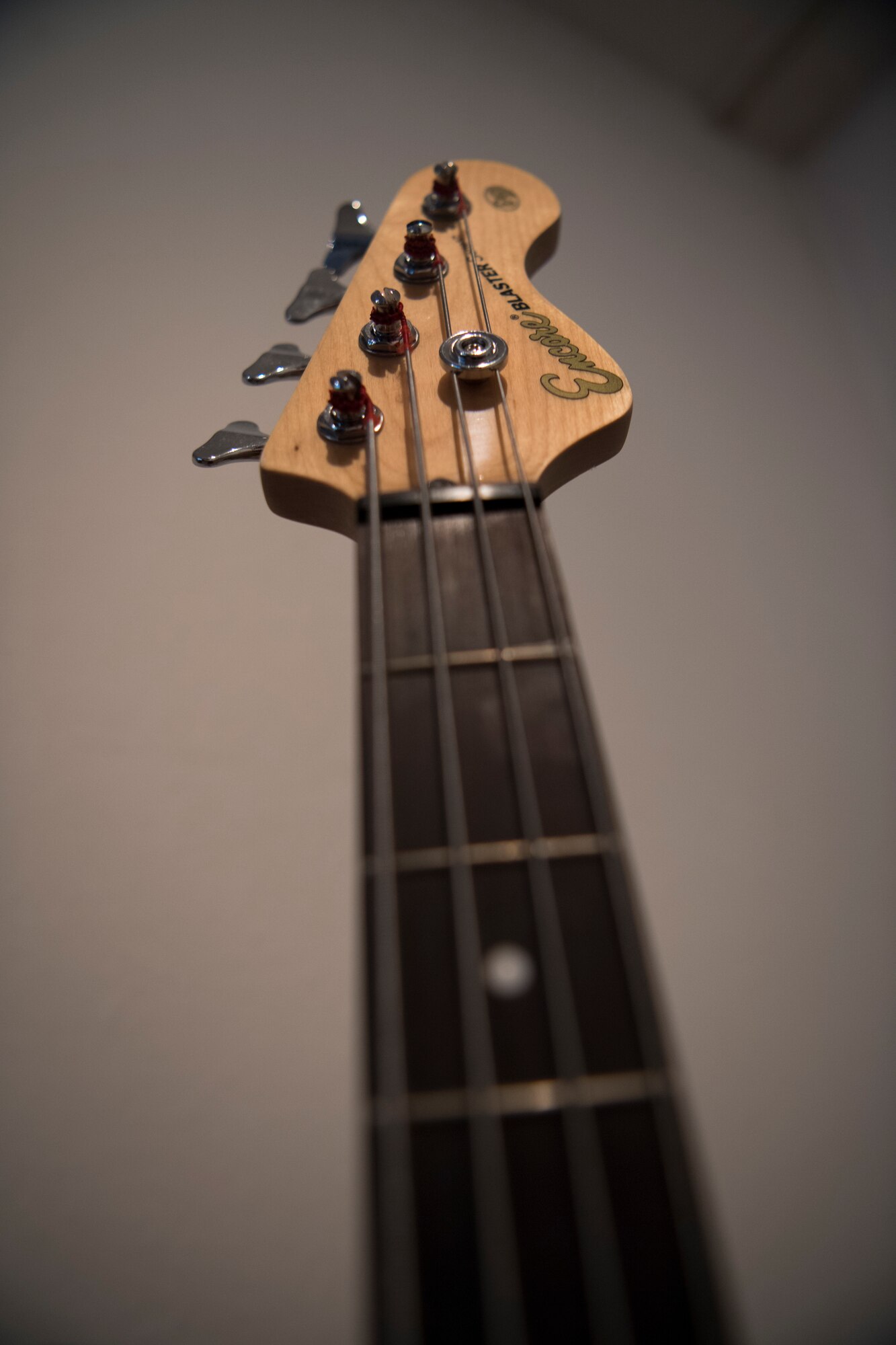 A bass guitar sits in Kaiserslautern, Germany, April 8, 2020.