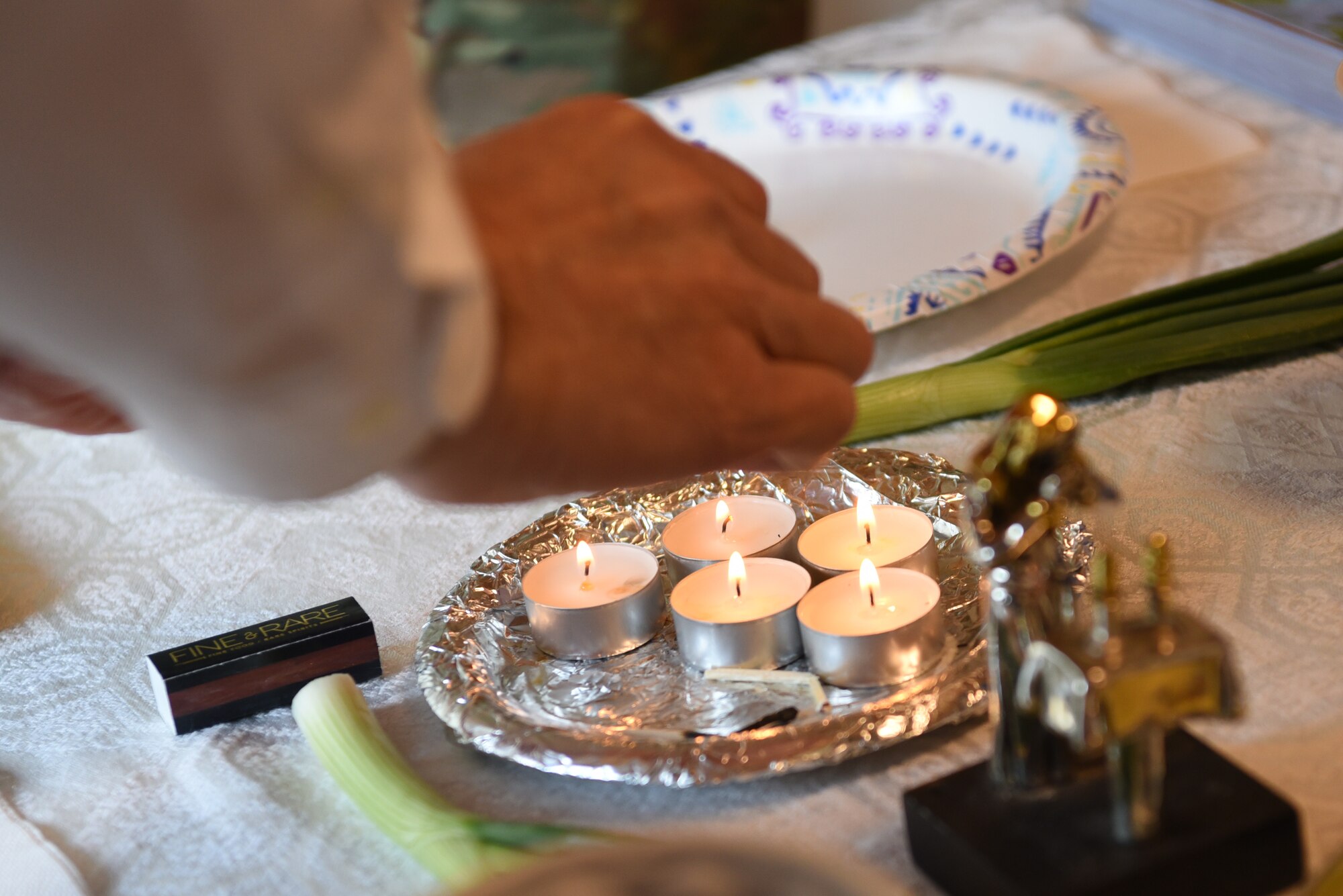 U.S. Air Force Maj. Sarah Schechter, 86th Airlift Wing staff chaplain, and her family lead a virtual Passover Seder from their home in Kaiserslautern, Germany, April 8, 2020.