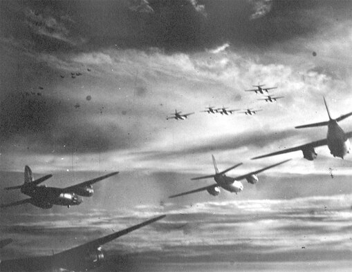 B-26s join with other B-26 squadrons for mission. (Courtesy photo)