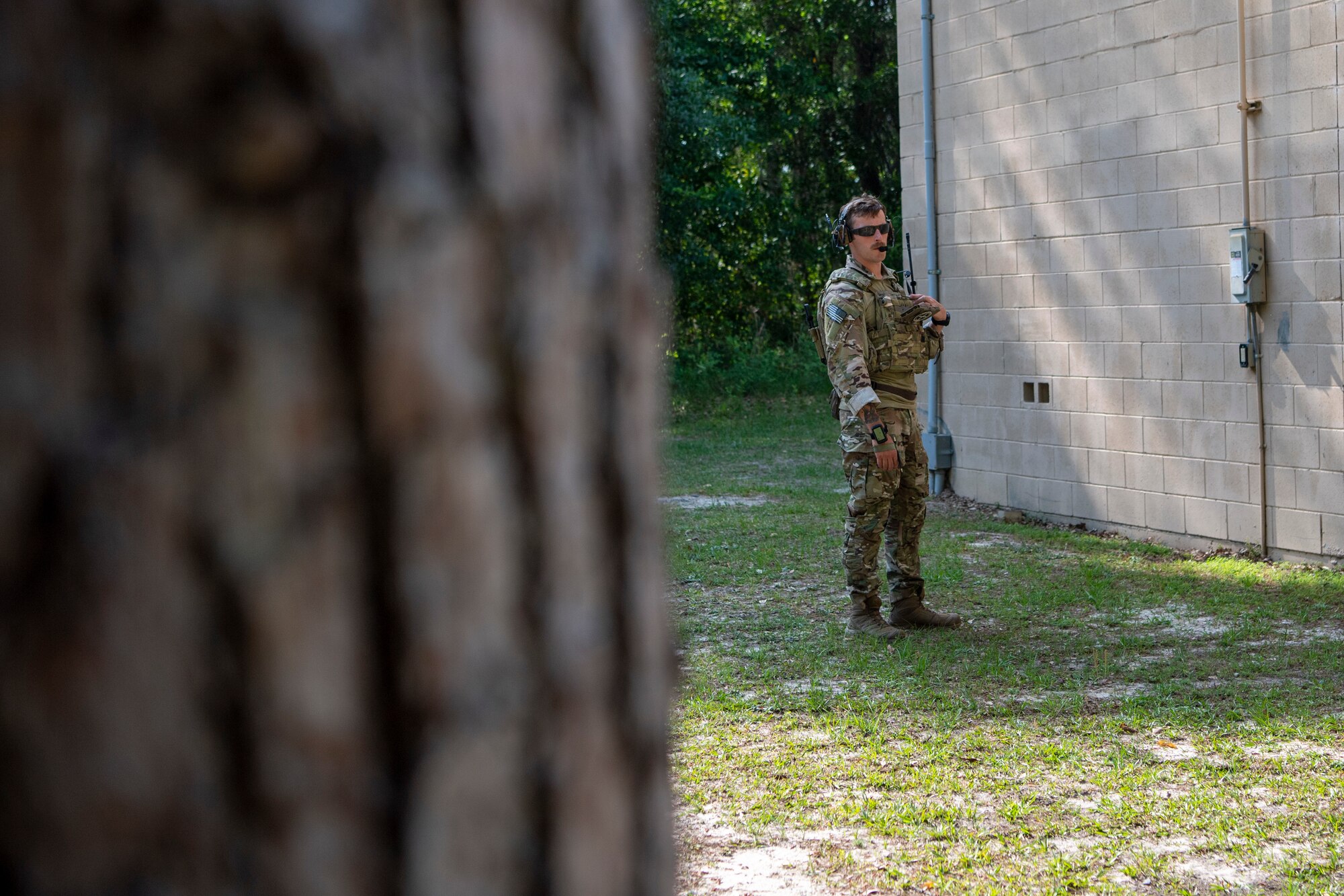 TACP officer talks on the radio