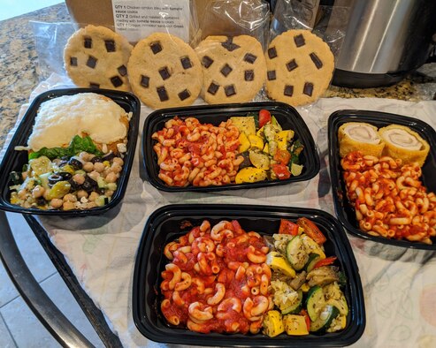 Families from the 926th Wing received catered meals from the USO, in Las Vegas, Nevada, April 7 and 9, 2020. Fifty-nine meals were delivered directly to the address provided by the family members during initial outreach from the USO