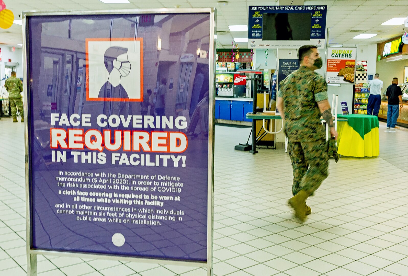 Commissaries and Army and Air Force Exchange Service facilities on Joint Base San Antonio now require all store employees and customers to wear some form of face covering in order to enter the store as of April 10.
