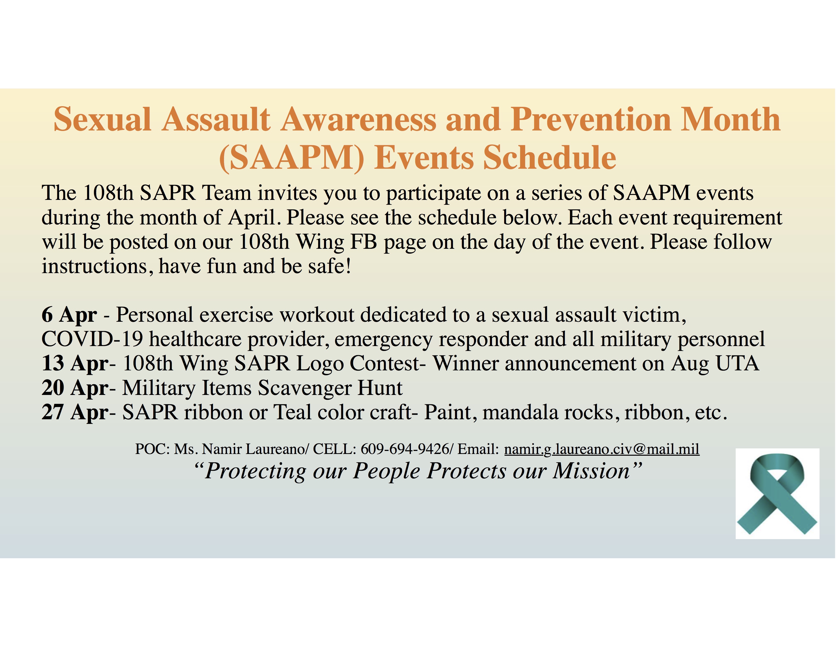 Sexual Assault Awareness and Prevention Month (SAAPM) Events