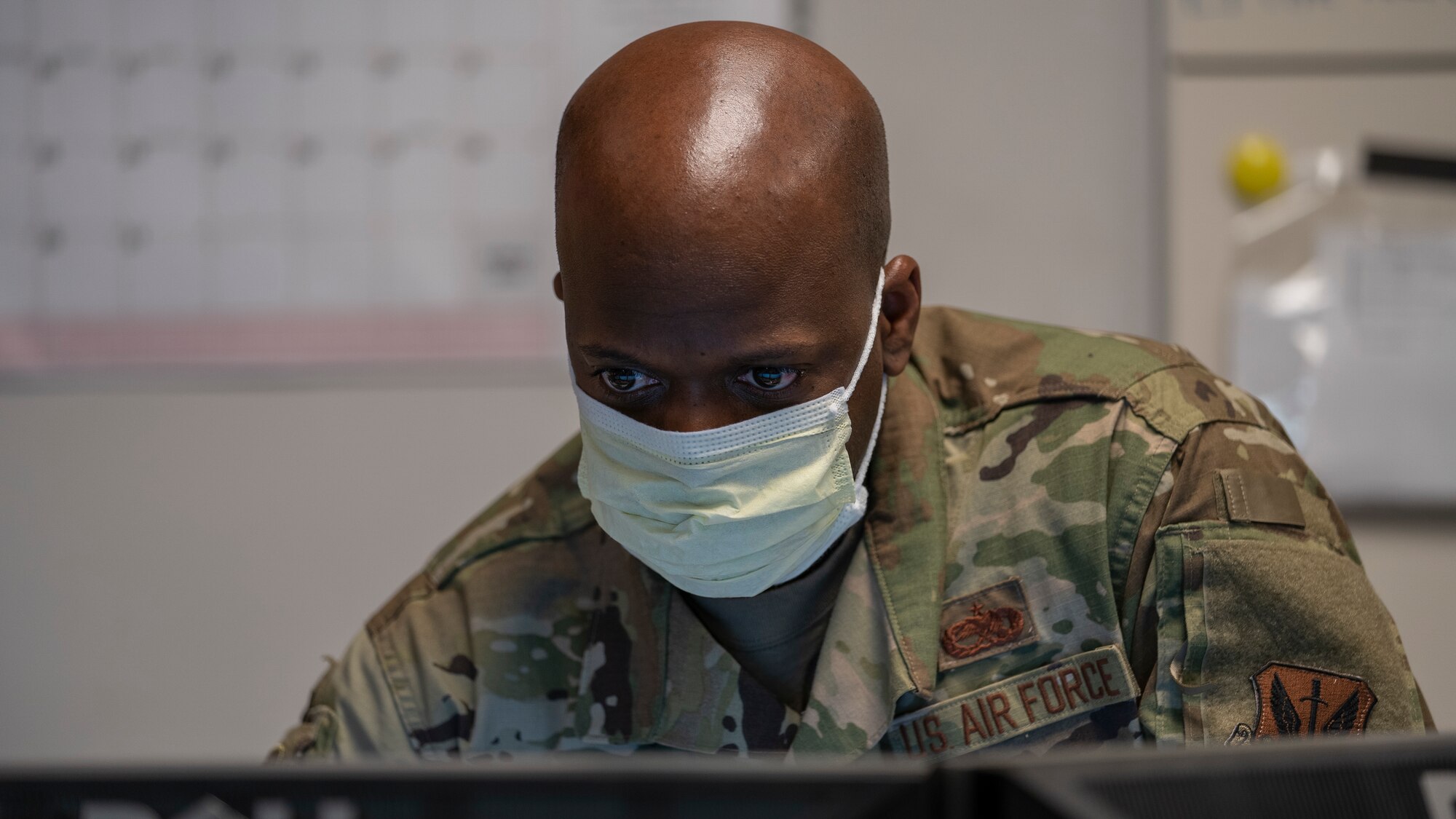 Airman in mask