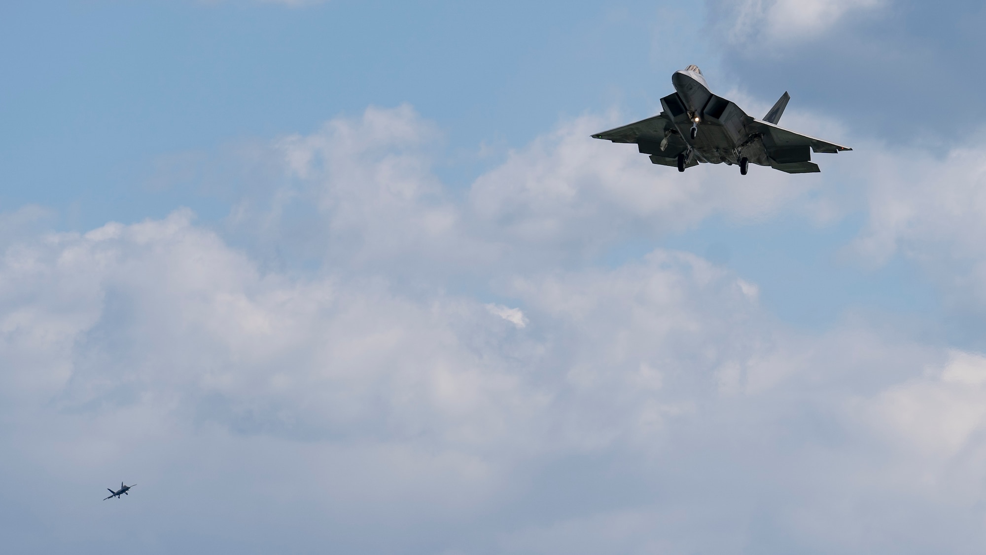 F-22 Raptors Flying