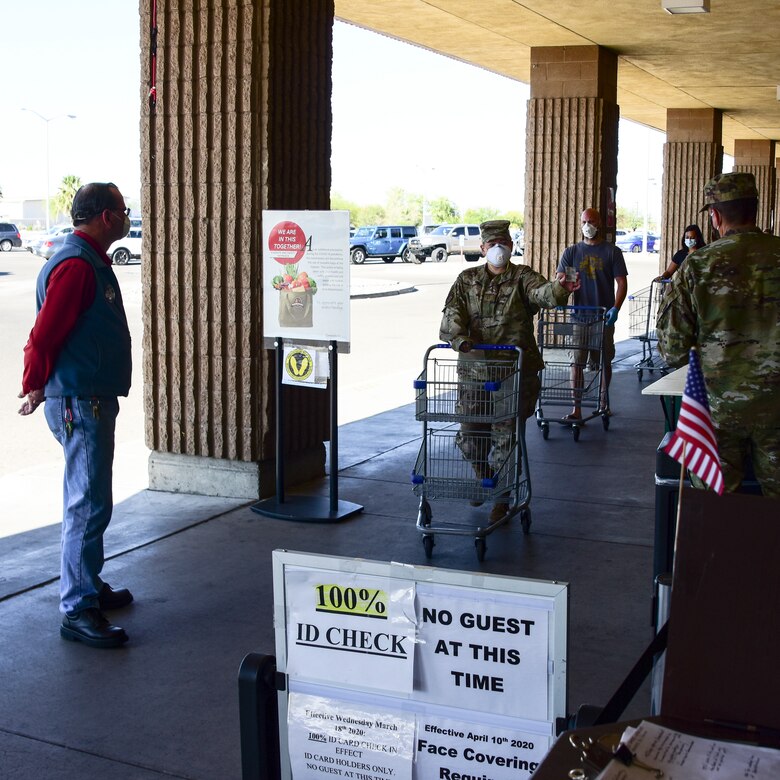 A photo of a commissary employee working
