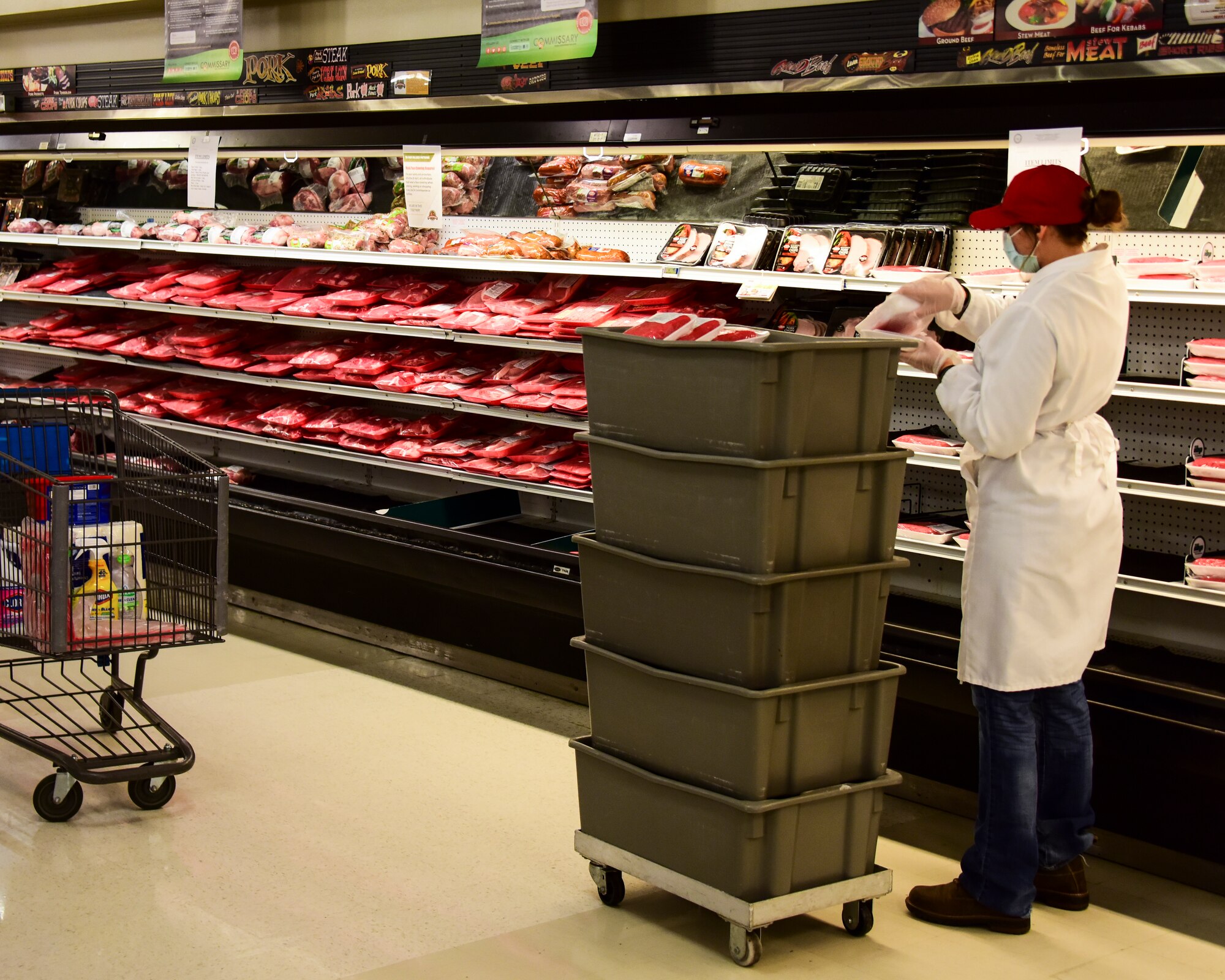 A photo of a commissary employee working